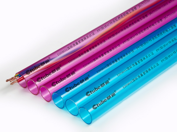 PVC透明红蓝线管 PVC透明红蓝线管